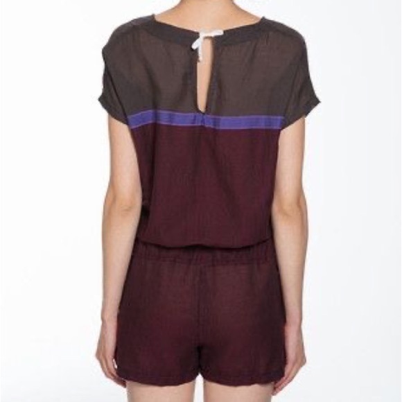 Lemlem Eve Playsuit in color Block maroon/purple size small - Picture 2 of 10